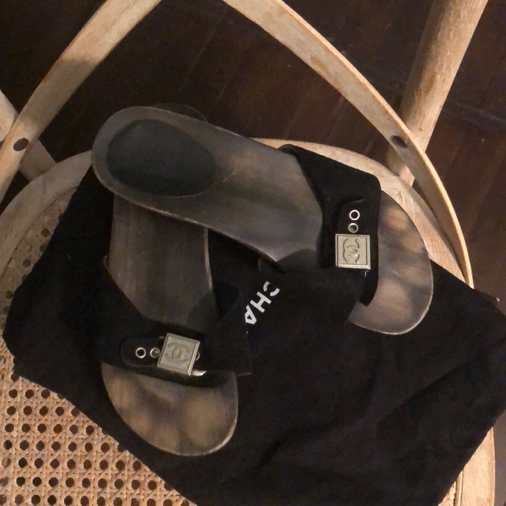 Chanel wooden clogs